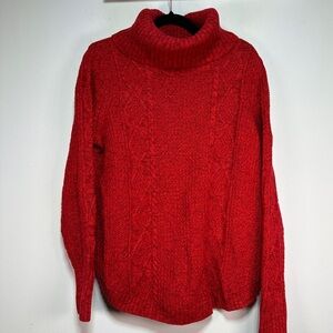 GAP | Red Cable Knit Cotton Turtleneck Sweater – Size M